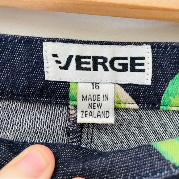 Verge NZ Flower Denim Stretch Pants Sz 16 Retro - Picture 8 of 12